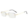 thumbnail image 1 of Men Women Transition Photochromic Rimless Glasses Blue Light Blocking Sunglasses, 1 of 4
