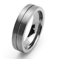 thumbnail image 1 of Men Women Tungsten Carbide Wedding Band Ring 6mm Comfort Fit Grooved Flat Ring For Men & Women, 1 of 3