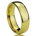 thumbnail image 1 of Men Women Tungsten Carbide Wedding Band Ring 7mm Comfort Fit High Polished Domed Gold Tone Tungsten Ring, 1 of 3
