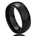 thumbnail image 1 of Men Women Tungsten Carbide Wedding Band Ring 8mm Comfort Fit Black Classic Domed Tungsten Ring, 1 of 1