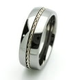 thumbnail image 1 of Men Women Tungsten Carbide Wedding Band Ring 8mm Comfort Fit Braided Silver Inlay Tungsten Ring, 1 of 3