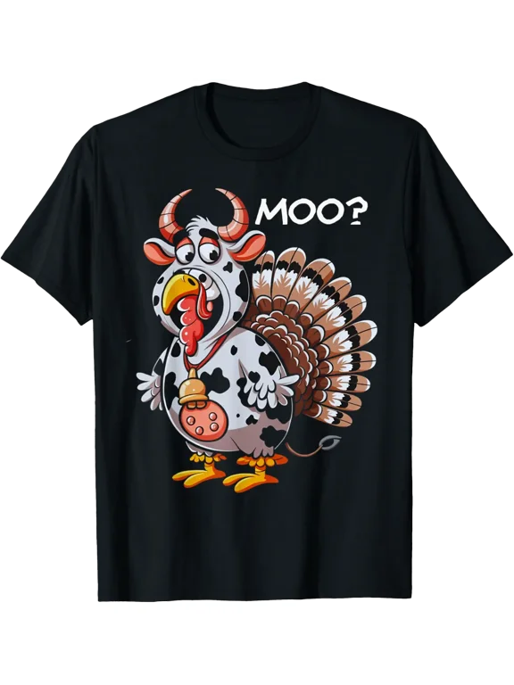 Men Women Turkey Moo Cow T Shirt Size S-5XL