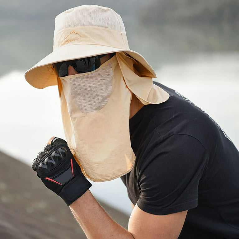 Men Women UV Protection Sun Hats Neck Face Flap Cap Wide Brim Fishing  Bucket Hat 