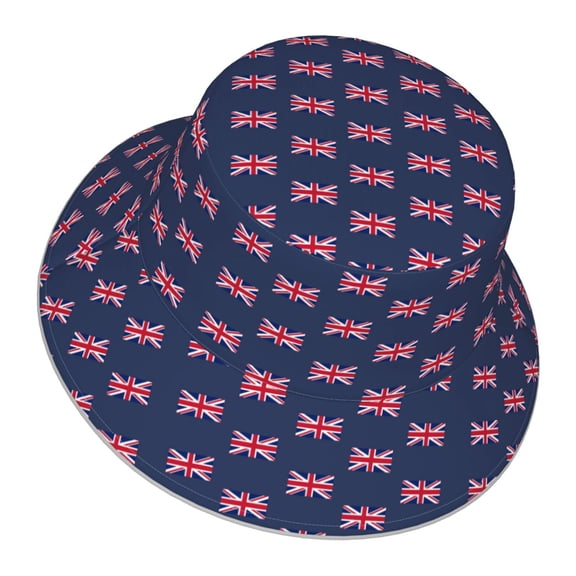Men Women Uk Flag Union Jack Reflective Bucket Hat Reversible Runner Cap Visor Hat