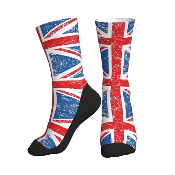 Men Women Union Jack Flag Novelty Soft Funny Dress Crew Socks