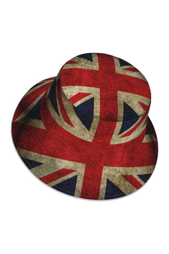 Men Women Union Jack Flag Reflective Bucket Hat Reversible Runner Cap Visor Hat
