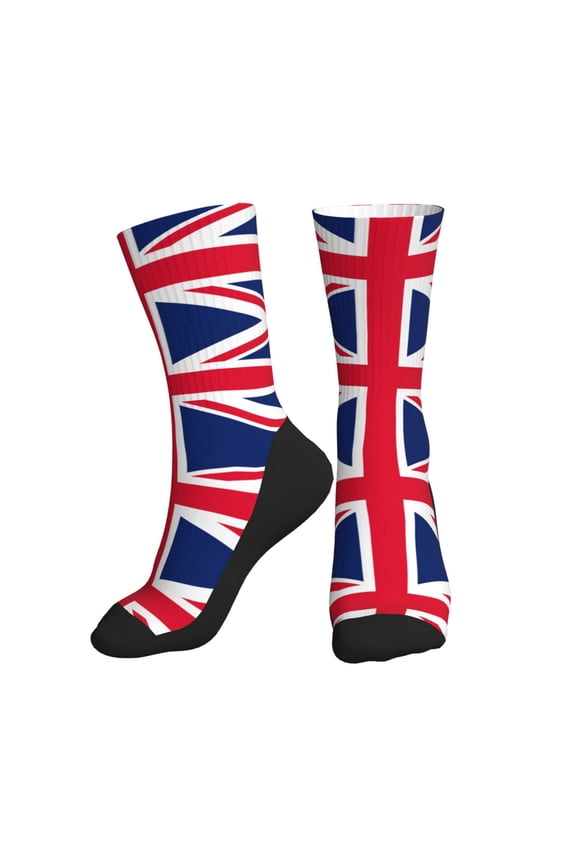 Men Women Union Jack Funny Novelty Mid-Crew Socks
