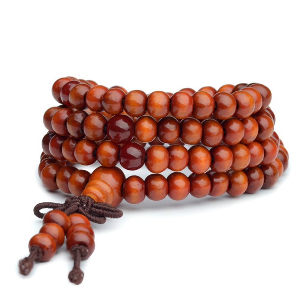 Men Women Unisex 108 Beads Praying Bracelet Wooden Beaded