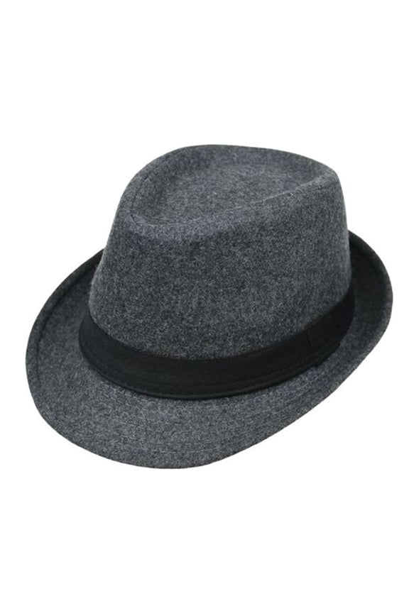 Men Women Unisex Vintage Wide Brim Fedora Hats Flat Top Solid Color Curved Trim