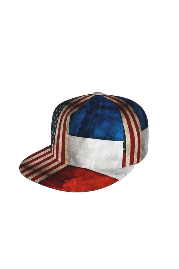 Men Women United-States Russian Flag Flat Bill Hip Hop Visor Snapback Hat Adjustable Baseball Cap