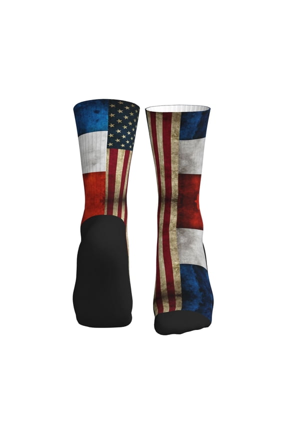 Men Women United States Russian Flag Novelty Soft Funny Dress Crew Socks