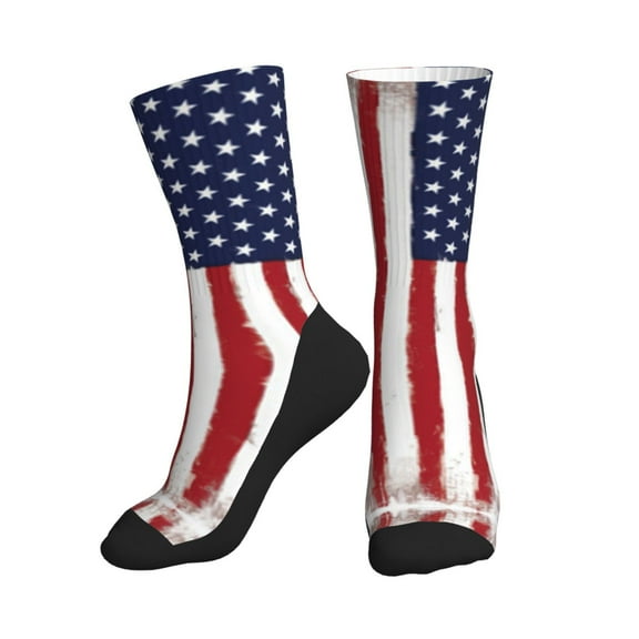 Men Women Usa Flag Funny Novelty Mid-Crew Socks