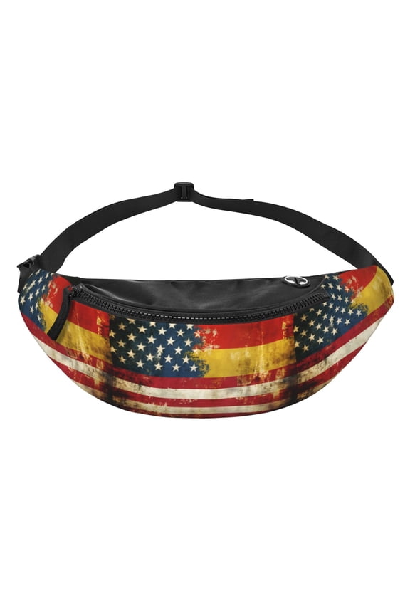 Men Women Vintage German America Flag Fanny Pack Crossbody Waist Belt Bag Easy Carry Any Phone Wallet