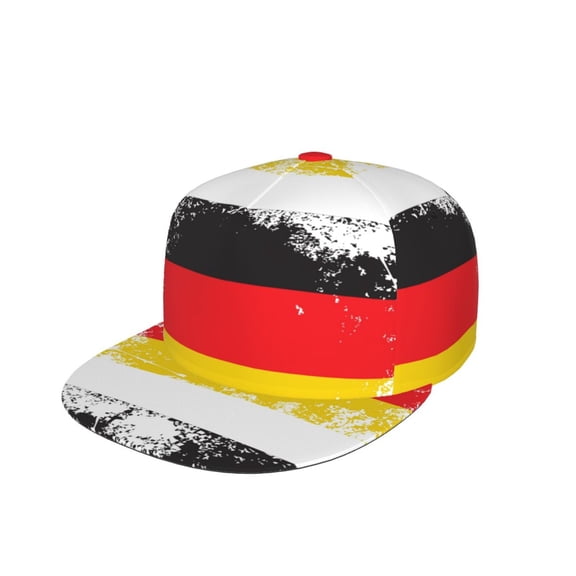 Men Women Vintage German Flag Flat Bill Hip Hop Visor Snapback Hat Adjustable Baseball Cap