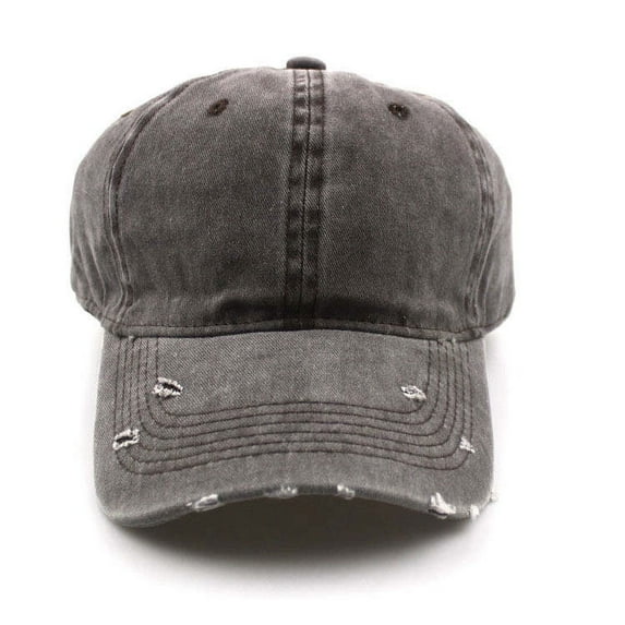 Men Women Vintage Washed Distressed 100% Cotton Baseball Cap Adjustable Dad Hat (Brown)