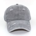thumbnail image 1 of Men Women Vintage Washed Distressed 100% Cotton Baseball Cap Adjustable Dad Hat (Gray), 1 of 1