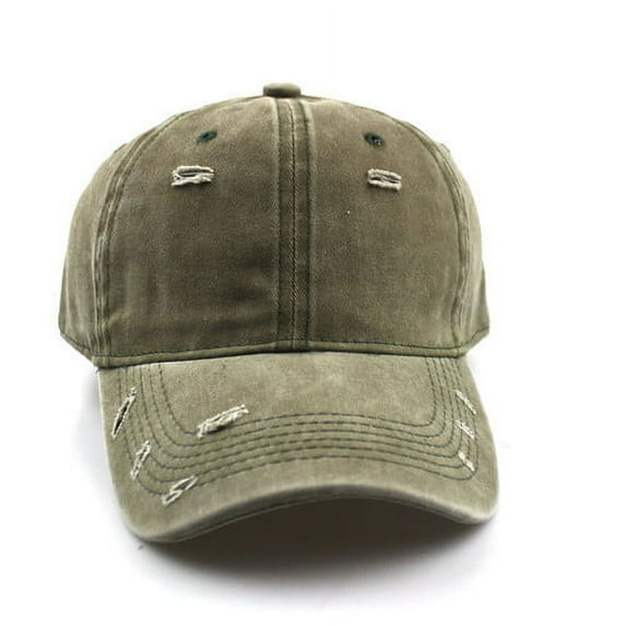 Men Women Vintage Washed Distressed 100% Cotton Baseball Cap Adjustable Dad Hat (Green)