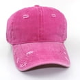 thumbnail image 1 of Men Women Vintage Washed Distressed 100% Cotton Baseball Cap Adjustable Dad Hat (Pink), 1 of 1