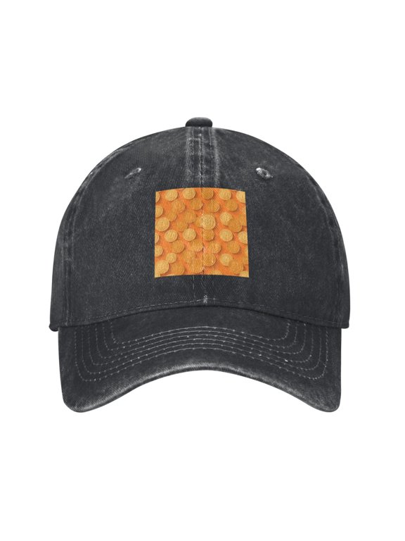 Men Women Washed Twill Baseball Cap Bitcoin Rich Adjustable Dad Hat Black