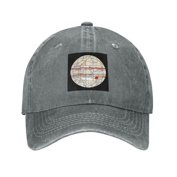 Men Women Washed Twill Baseball Cap Jupiter Storm Adjustable Dad Hat Gray