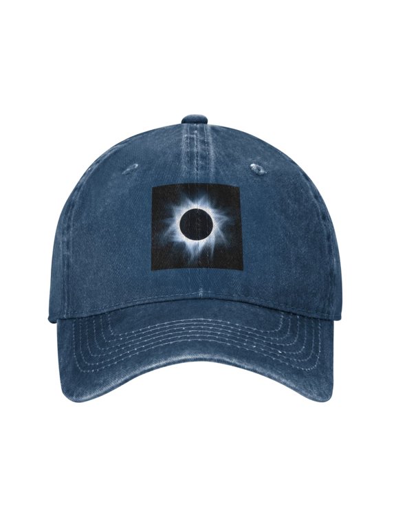 Men Women Washed Twill Baseball Cap Total-Solar-Eclipses Adjustable Dad Hat Navy Blue