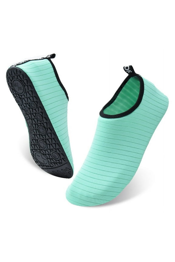 Men Women Water Shoes Quick-Dry Aqua Socks Barefoot Slip-on for Beach Swim Sport Green