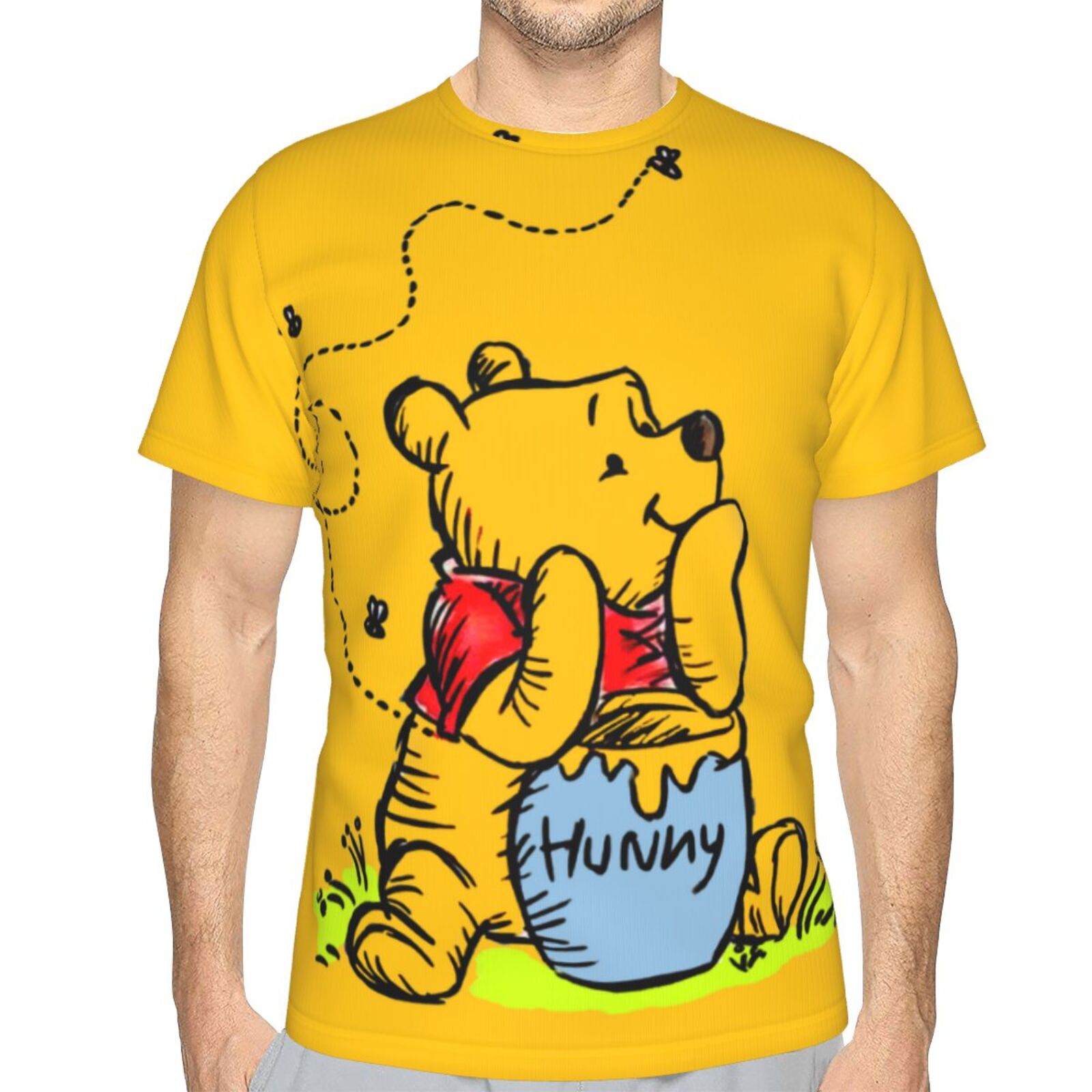 Men Women Winnie The Poo Shirts Short Sleeve Cosplay Adults Anime