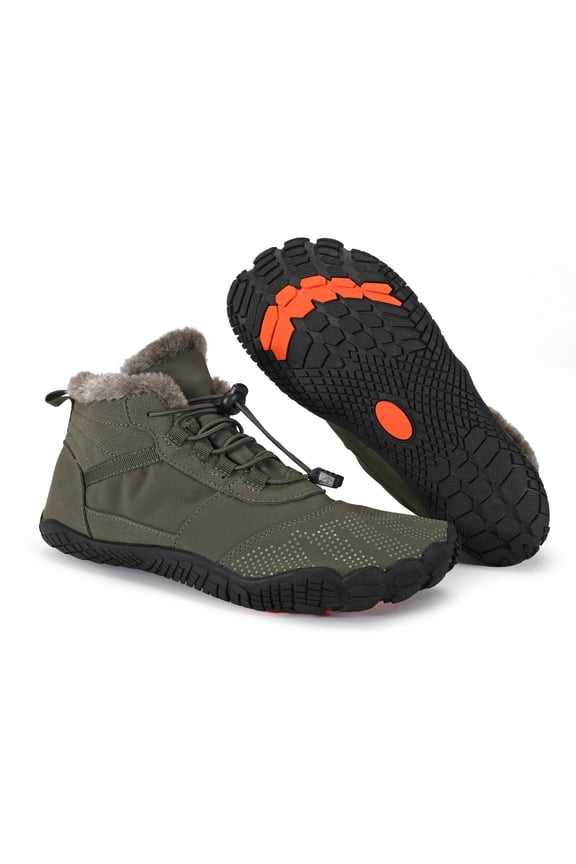 Men/Women Winter Boots Snow Barefoot Casual Shoes Outdoor Work Shoes Warm Fur Ankle Shoes