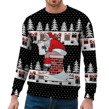 Men Women Winter Christmas Blouse Top Warm Stylish Print Long Sleeved Sweatshirt Casual Amusing Print Blouse Pullover Sweatshirt Blankets for Adults I See Sweatshirt plus Size Vintage Sweatshirts