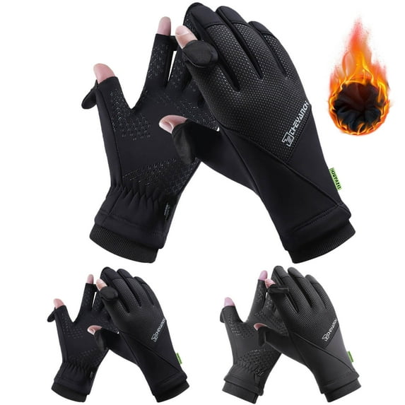 Men Women Winter Gloves Unisex Touch Screen Windproof Waterproof Outdoor Sports Cycling Driving Biking Running Gloves Black
