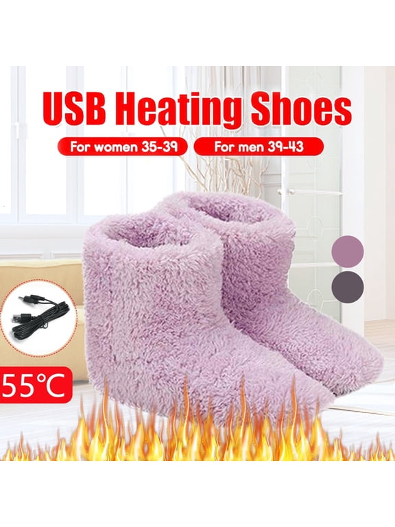 Men Women Winter Plush Elactric Interface Hiding Washable USB Charger Boot Shoes