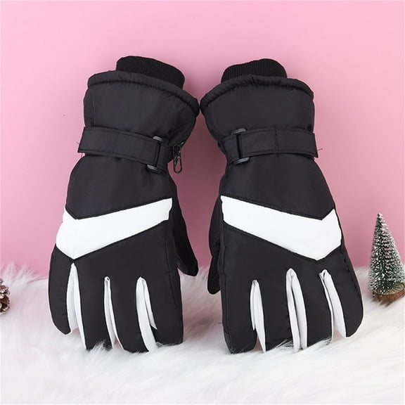 Men Women Winter Touchscreen Gloves, Thick Fleece Lined Thermal Gloves, Waterproof Windproof Riding Gloves for E-Bike, Outdoor Skiing and Snowboarding Warm Gloves Silver