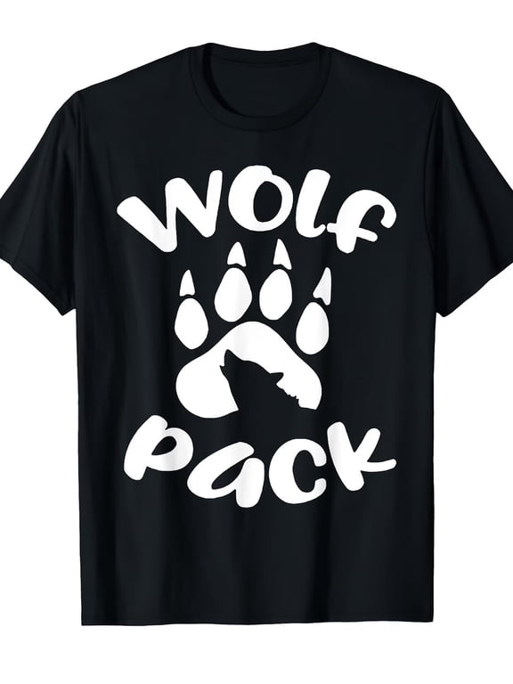 Men Women Wolf Pack Family Paw Graphic T-Shirt