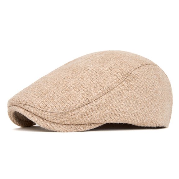 Men Women Wool Newsboy Duckbill Flat Hat Golf Driving Cabbie Ivy Peaked Winter Cap