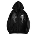 thumbnail image 1 of Men Women Y2K Zip Up Hoodie Gothic Graphic Grunge Emo Alt Baggy Hooded Sweatshirt Punk Streetwear, 1 of 5