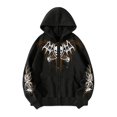 thumbnail image 1 of Men Women Y2K Zip Up Hoodie Gothic Graphic Grunge Emo Alt Baggy Hooded Sweatshirt Punk Streetwear, 1 of 5