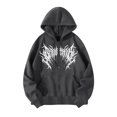 thumbnail image 1 of Men Women Y2K Zip Up Hoodie Gothic Graphic Sweatshirt Oversized Grunge Alt Hooded Jacket Punk Streetwear, 1 of 6