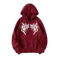 thumbnail image 1 of Men Women Y2K Zip Up Hoodie Gothic Graphic Sweatshirt Oversized Grunge Alt Hooded Jacket Punk Streetwear, 1 of 6