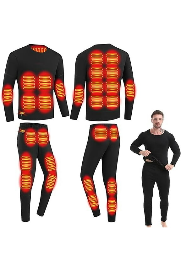Men Women heated thermal underwear Set USB Constant Temperature 28 Zone intelligent Heated thermals top and bottom set,Suitable for cold winter thermal underwear for skiing