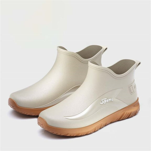 Men Women's Ankle Fishing Deck Boots Short Waterproof Rubber Rain Boots Lightweight Non Slip Garden Work Shoes Ankle Fishing Boating Camping Boot