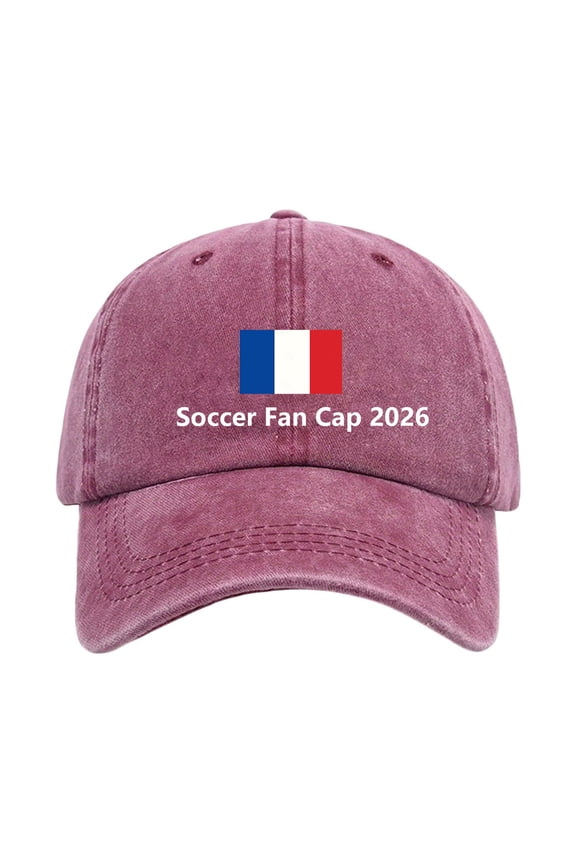 Men Women's France Flag Printed Base Ball Cap Vintage Washable Soft Breathable Football Fans Sun Hat