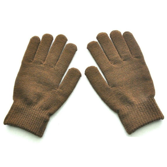 Men Women's Knit Winter Gloves, Warm Fleece Lined Thick Thermal Gloves for Riding, Hiking, Skiing, Windproof Cold Weather Outdoor Gloves-G