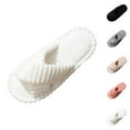 thumbnail image 1 of Men&Women's Slippers with Warm Plush Knit and Lightweight Sole, Indoor Footwear and Fuzzy House Shoes, Perfect for Fall And Winter Comfort 9 White, 1 of 6