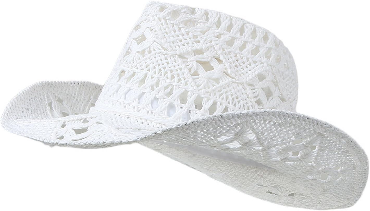 3388 Men & Women\'s Summer Cowboy Cowgirl Straw Hat Hollow Out Style Roll Up Dalrosia Men Women main image 4