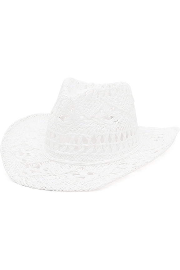 Men & Women's Summer Cowboy Cowgirl Straw Hat Hollow Out Woven Roll Up Wide Brim Hat