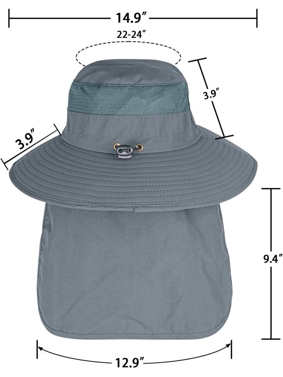Men & Women's Sun Hat for Fishing - UPF 50+ UV Guard, Breathable Wide Brim, Neck Flap Included, Perfect for Summer Safari