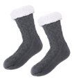 thumbnail image 1 of Monebena Men/Women's Thick Warm Slipper Socks Non Slip Winter Cozy Fuzzy Fleece Lining Thermal Sock with Grips M01, 1 of 7