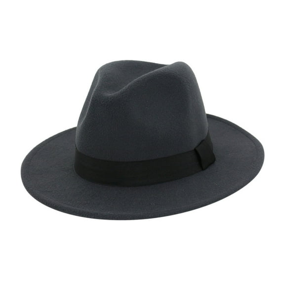 Men and Women's Vintage Wool Fedora Hat, Classic British Style Wide Brim Hat for Men and Women, Timeless Formal and Casual Hat for Daily Wear and Events - Dark Gray