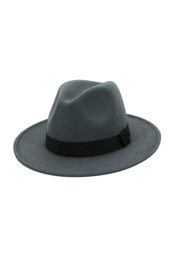 Men and Women's Vintage Wool Fedora Hat, Classic British Style Wide Brim Hat for Men and Women, Timeless Formal and Casual Hat for Daily Wear and Events - Light Gray