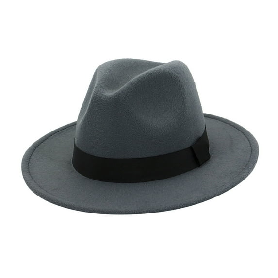 Men and Women's Vintage Wool Fedora Hat, Classic British Style Wide Brim Hat for Men and Women, Timeless Formal and Casual Hat for Daily Wear and Events - Light Gray